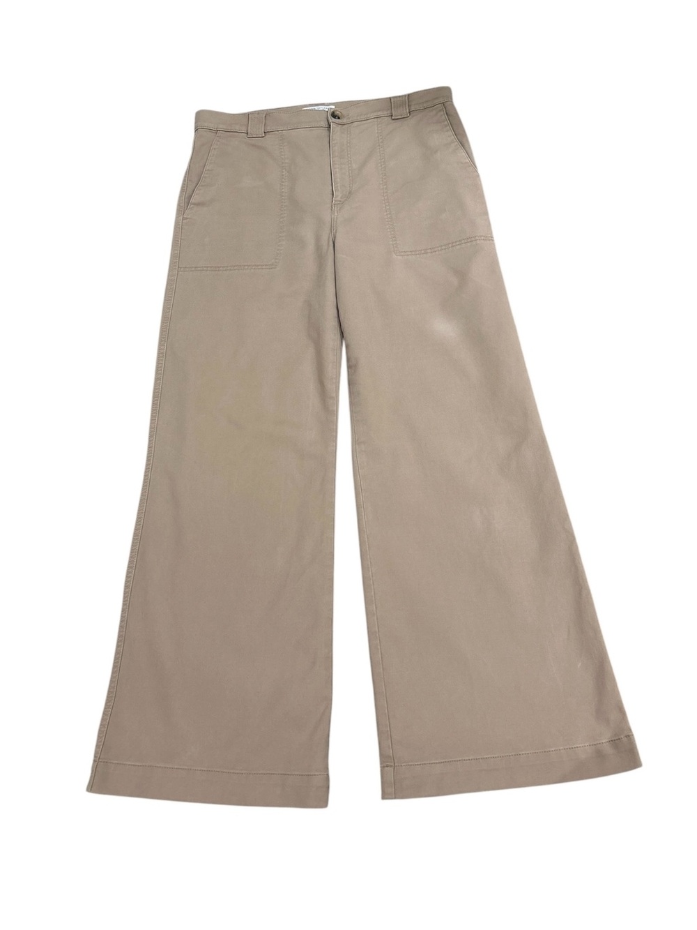 Wide Leg Ankle Crop Pants in Tan
